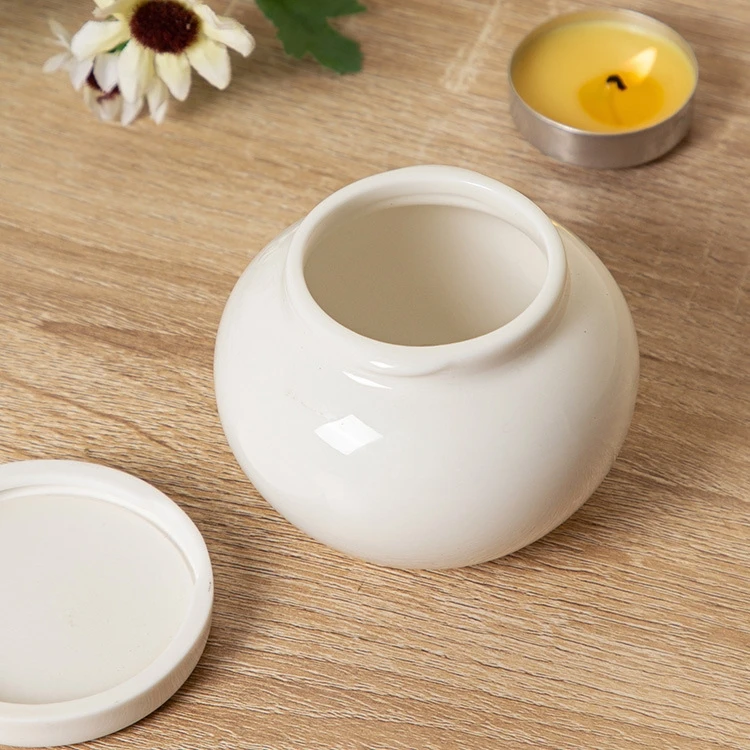 wholesale Cute Paw Keepsake Memorial Pottery Dog Cat Caskets Ceramic Pet Cremation Ashes Box Urn Jar For Small Animals