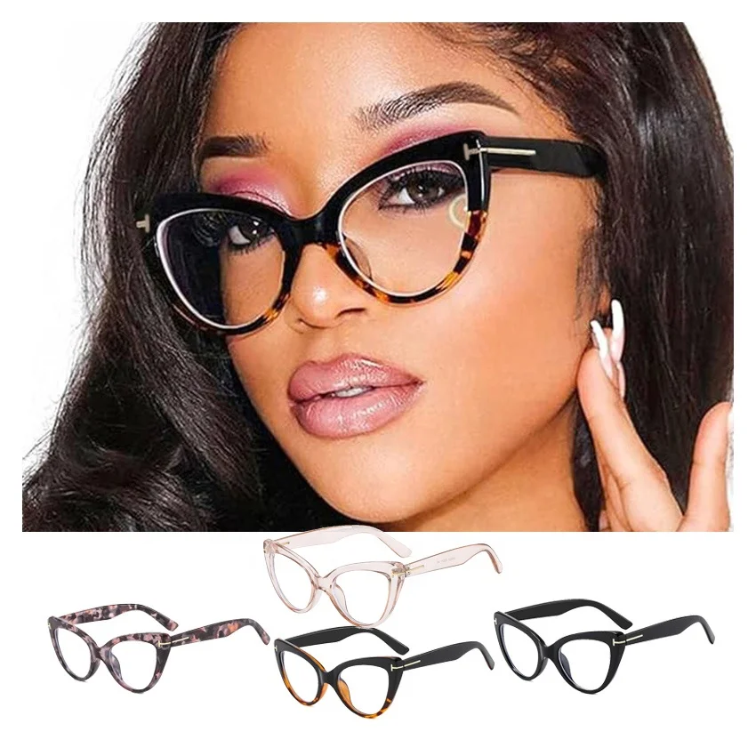 New Arrival Trending Styles luxury cat eye optical glasses frame women anti blue light computer glasses for eye protection