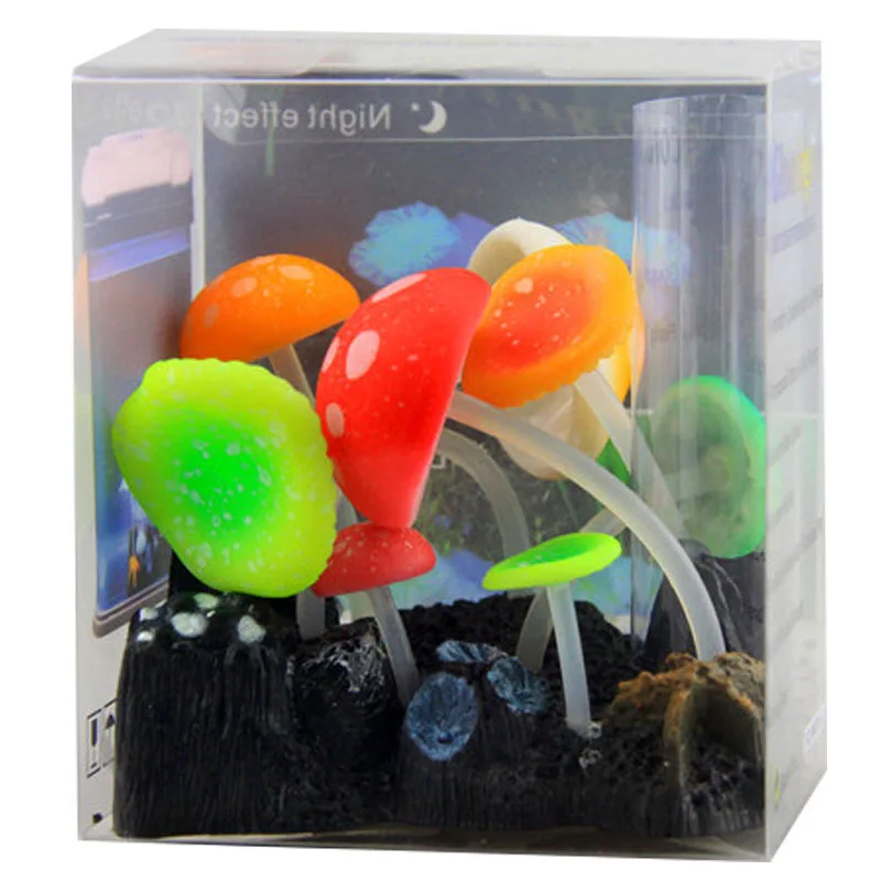 Aquarium Accessories Silicone Coral Aquarium Decoration Artificial Sucker Coral Fish Tank Plants Underwater Ornament Landscape