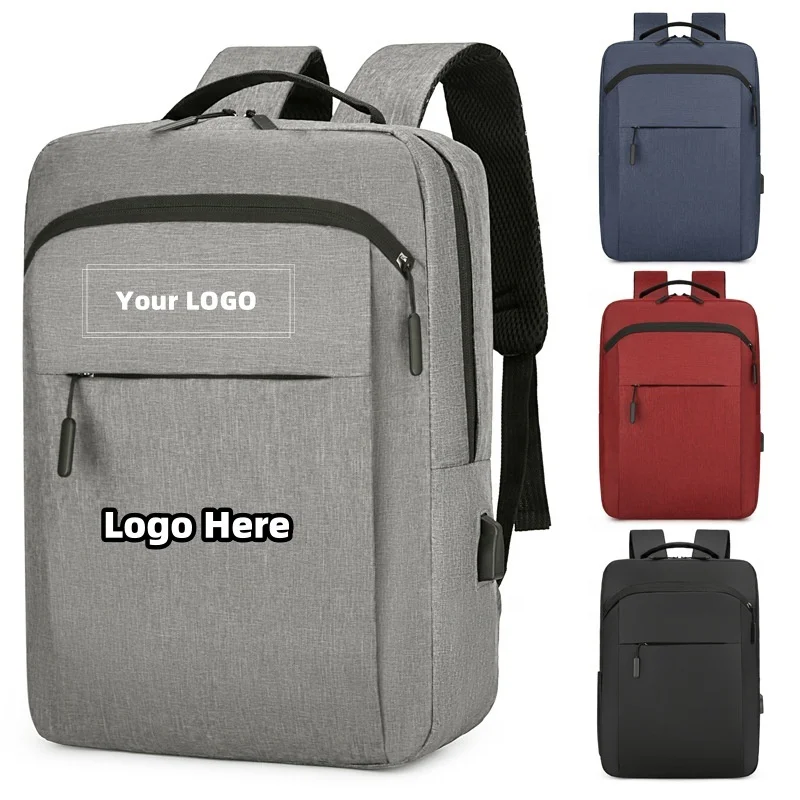 High quality laptop backpack 15.6inch custom logo USB business mens unisex backpack bag for college students travel computer bag