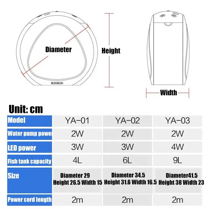 SUNSUN Aquarium Creative Gold Fish Tank With Filter System Mini Desktop Fish Tank Aquarium Decoration Fish Tank Aquarium