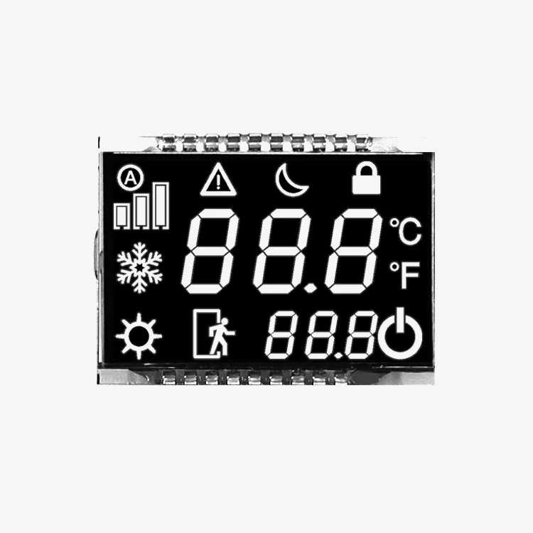 Custom  PIN Connect White On Black High Contrast VA Segment LCD Display