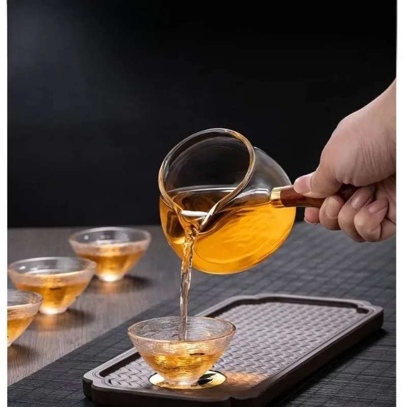 Горячая распродажа чайный горшок из боросиликатного стекла с деревянной ручкой может 360 вращающийся стеклянный чайник