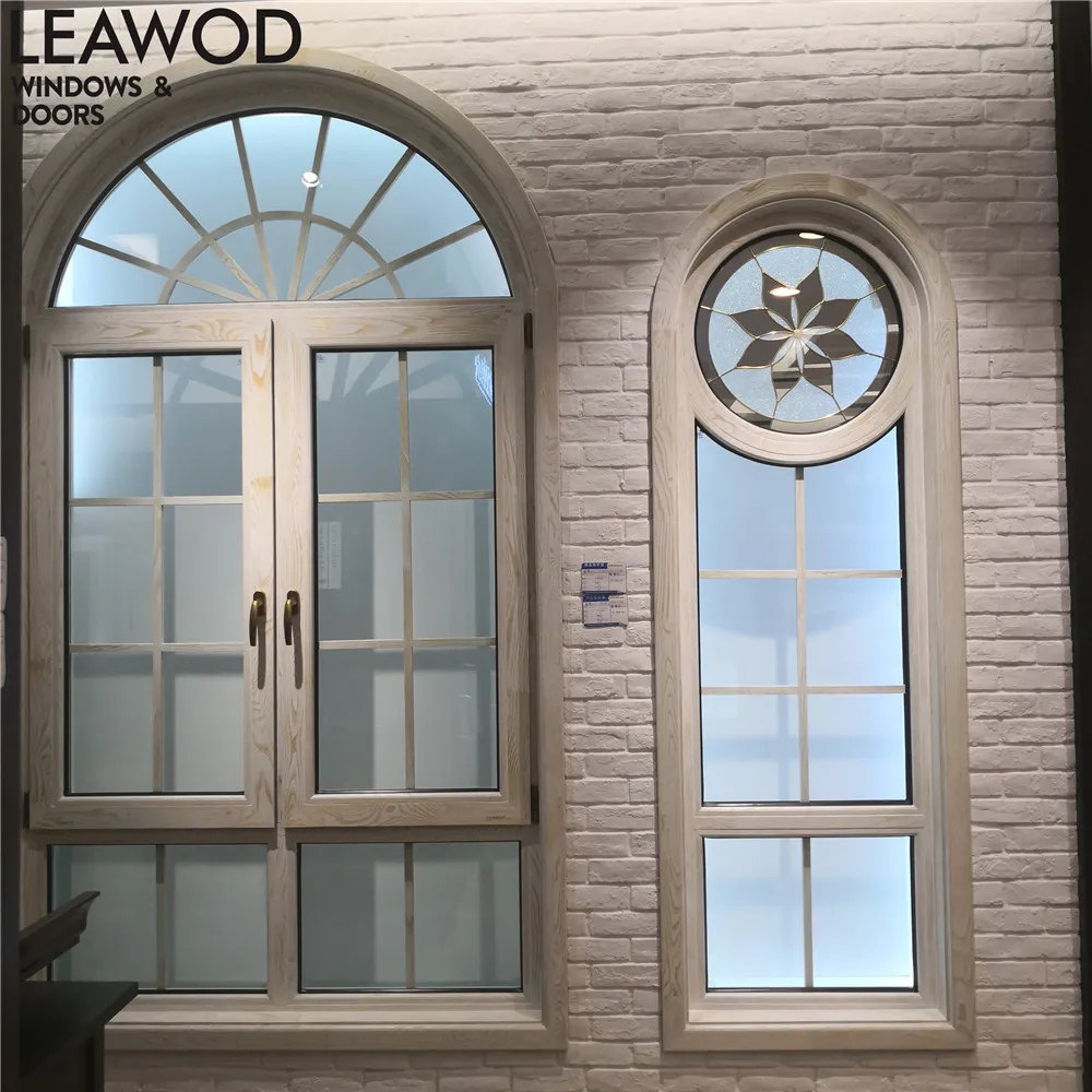 China Manufacturer Aluminum Wood Windows Heatproof Double Glass Thermal Break Aluminum Custom  Safety Glass Residential Window