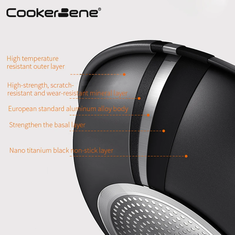 30cm High quality wok with lid egg frying pan aluminum non sticky fry pan