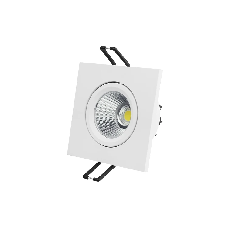 
LED Recessed Ceiling Light 75mm cut out 5W 7WCRI90 dimmable COB square LED Downlight for Cloth Shops 