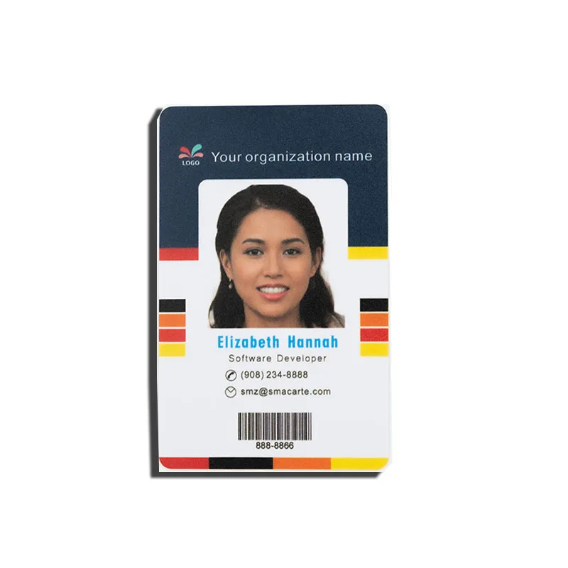 Customized Inkjet Printing Government Student Employee Work Plastic PVC Photo ID Card