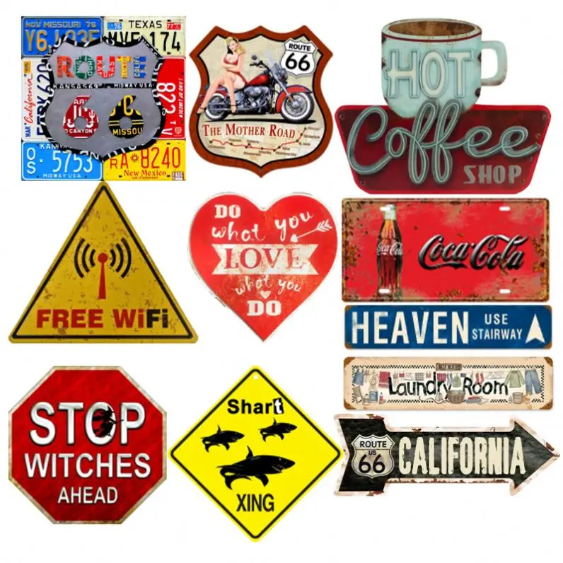 DD572   Customize Size Hanging Sign Plates Big Art Home Bar Decor Retro Tin Craft Wall Decoration Metal Sign