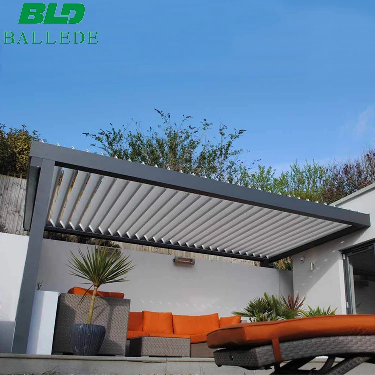 USA In stock Steel Roof 1 MOQ 10 x 13 ft outdoor Gazebo Aluminum Frame louvered Pergola for garden