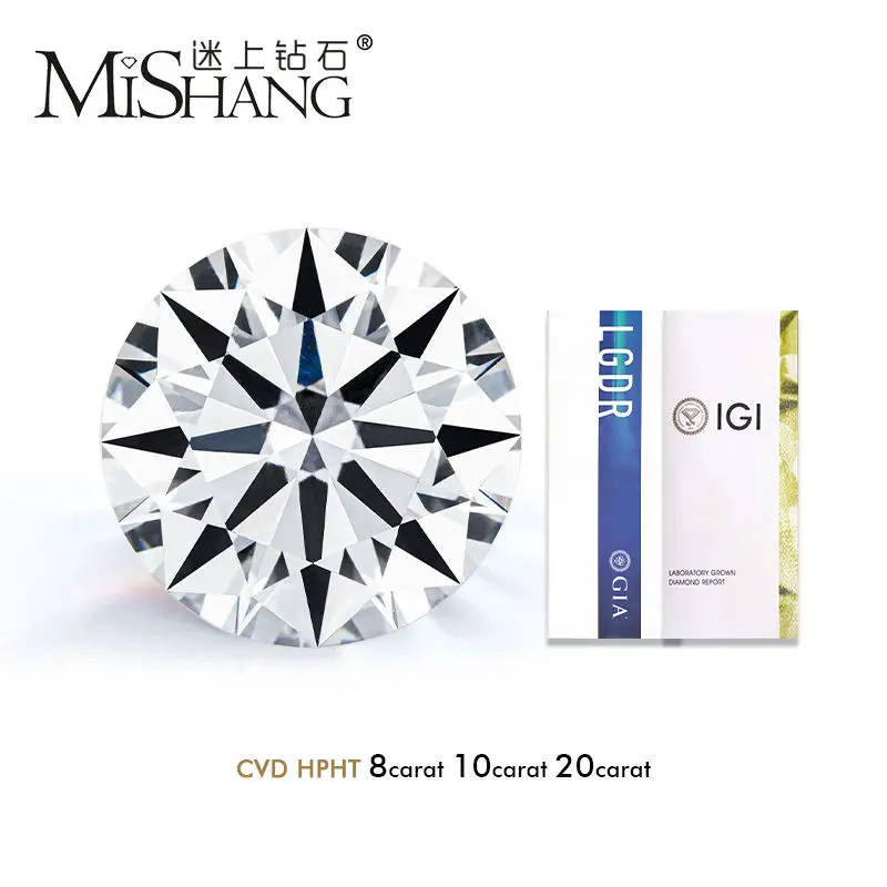 Mishang DEF VVS Color 1CT 1.5CT 2CT 3CT 4CT 5CT Loose Stone Hpht Cvd Wholesale IGI GIA Certified Fancy Shape Lab Grown Diamond