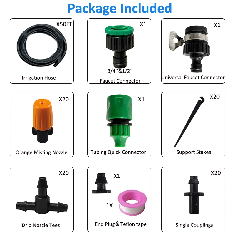 Home Watering System 10M Automatic Drip Spray Kit Garden Irrigation Sprinkler Kit