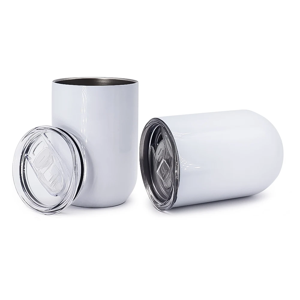 Hot Sale 12 oz Blank Sublimation Straight Wine coffee double wall oval egg shaped tumbler with lid us warehouse