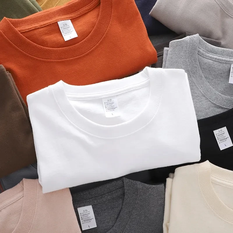 wholesale High quality custom 250 gsm 100% cotton blank T shirt heavyweight streetwear plain T shirt oversize tee shirts for Men