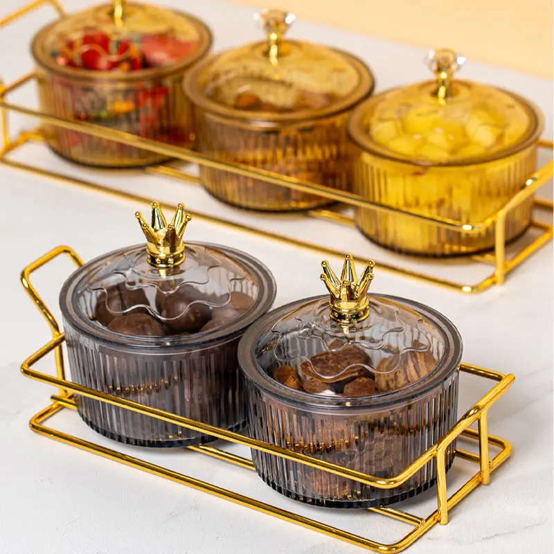 Factory Supplier Food Storage Jar Food Containers Candy Snack Bowl With Lid Kitchen Storage Jars Plastic