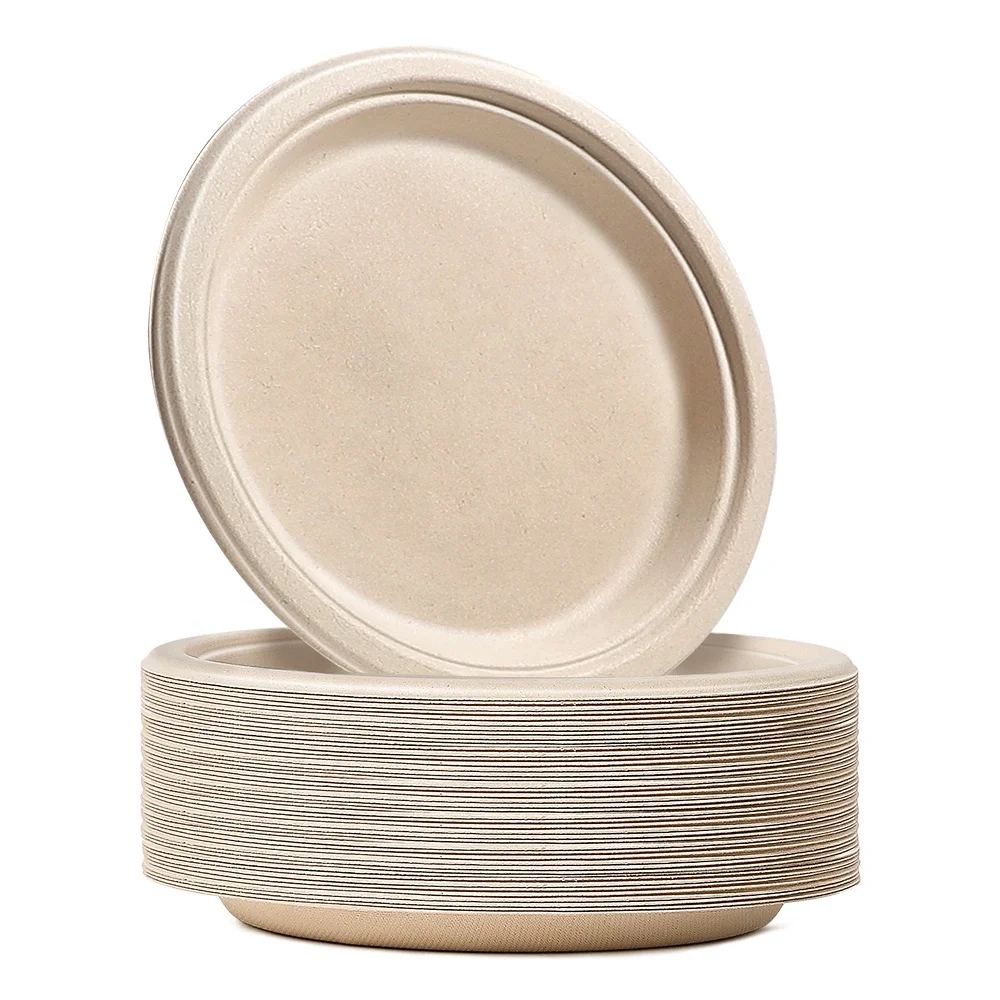 Disposable Biodegradable Odm Oill Proof Plate Dishes Tableware Natural Sugarcane Bagasse Sublimation Sauce Paper Plates Dishes