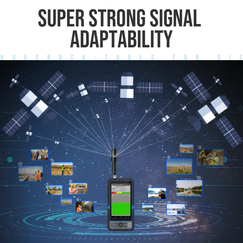 HUGEROCK G60M 8gb 128gb wifi 4G 9000mAh IP67 Receiver gnss rtk gps navigation antenna Android 13 industrial handheld rugged pda