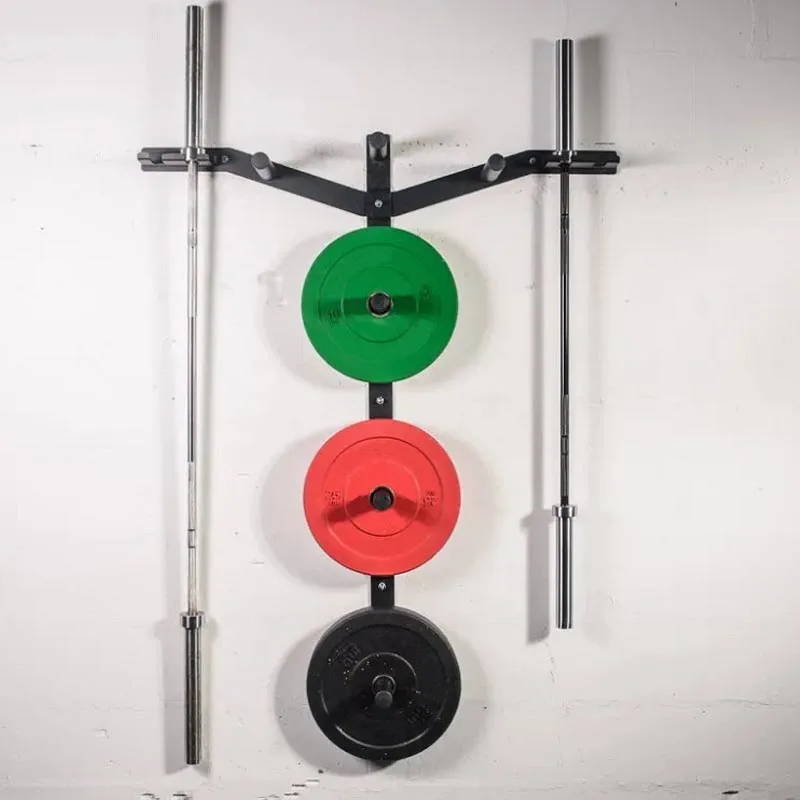 Multi Functional Wall Mounted Weight Bumper Plate Barbell Bars Plates Holder Wall mount Storage Rack