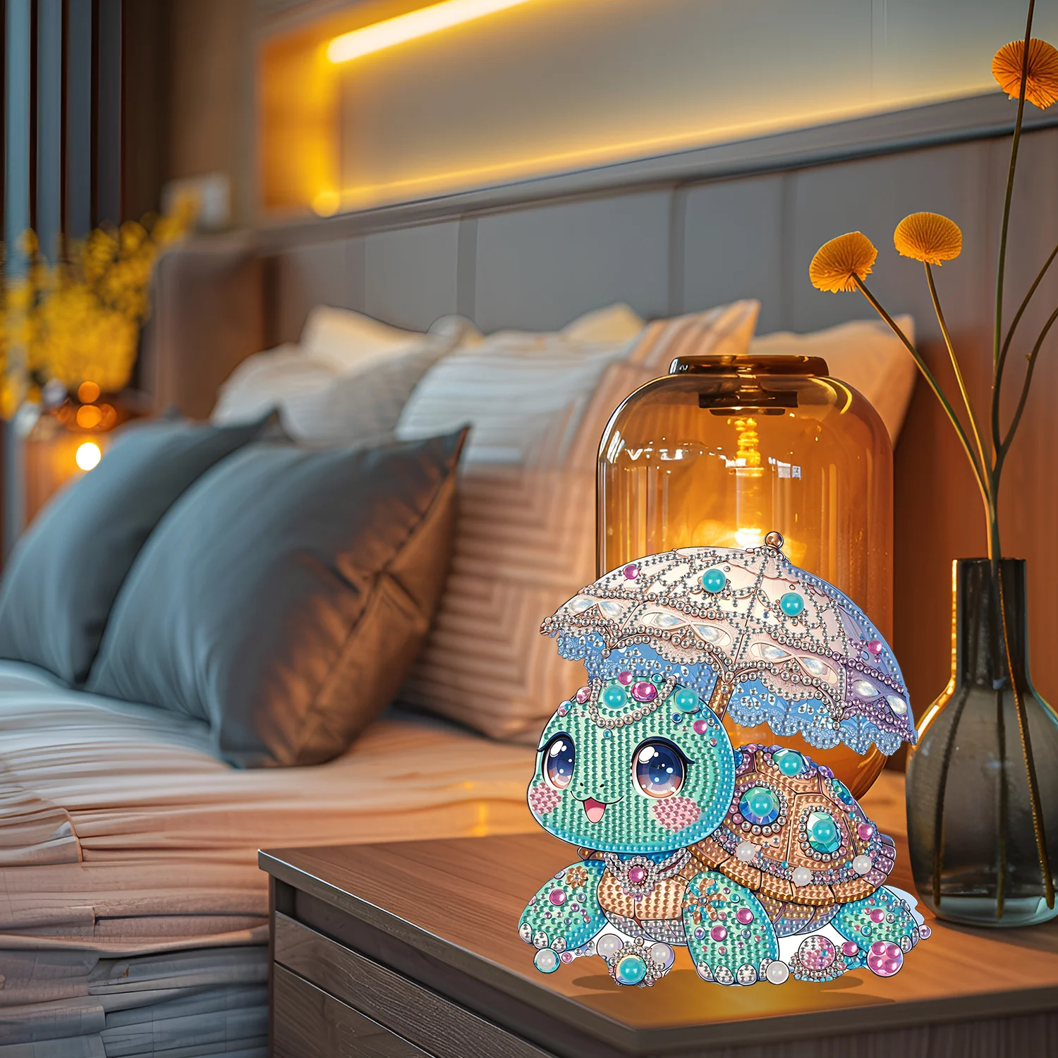 VANCY ARTS черепаха с зонтиками Набор алмазной живописи DIY Декор стола инструментами и стразами