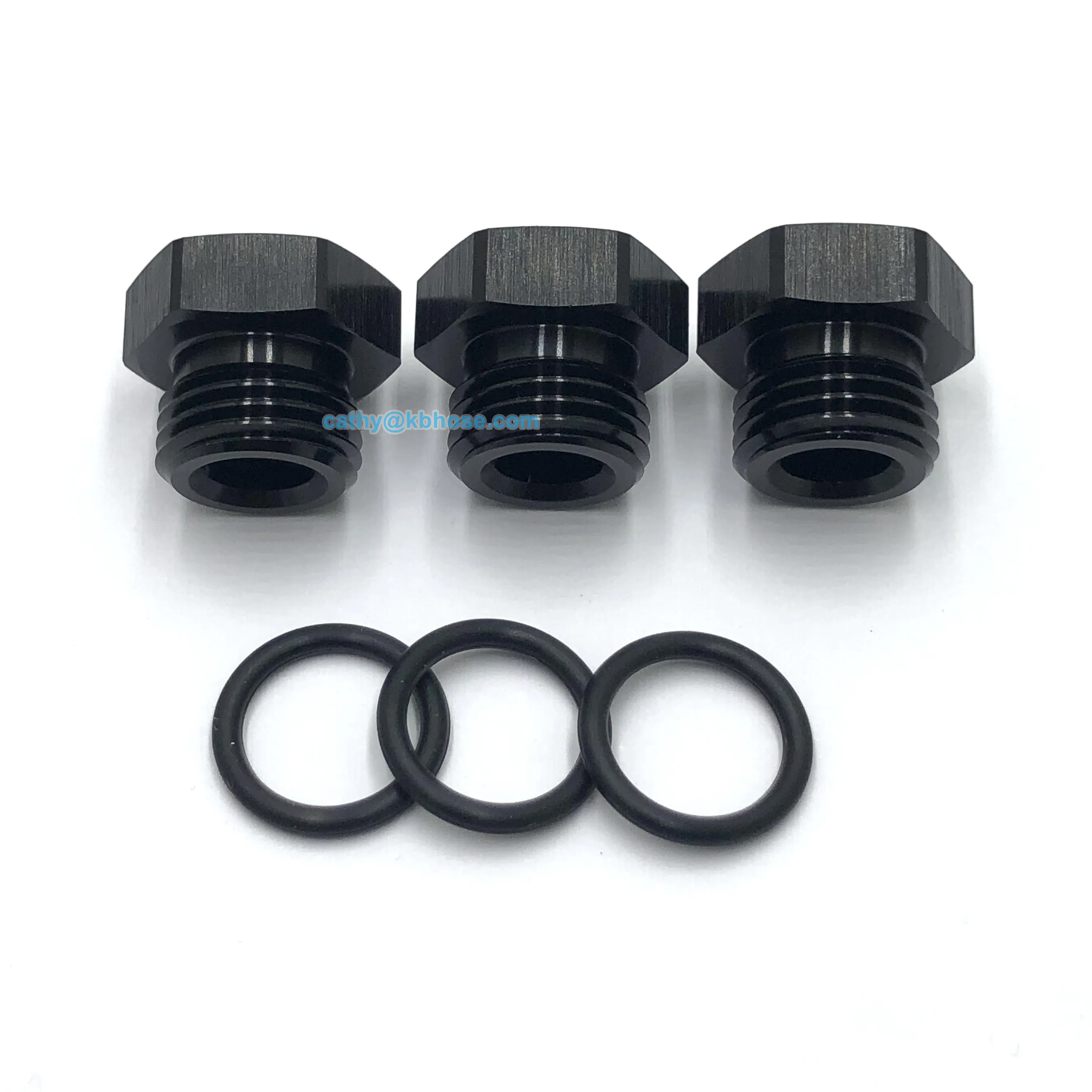 Black Anodized AN6 -6AN Male Hex Head ORB O- Ring Block Off Port Plug AN Flare Plug O-Ring Seal Adapter Fitting