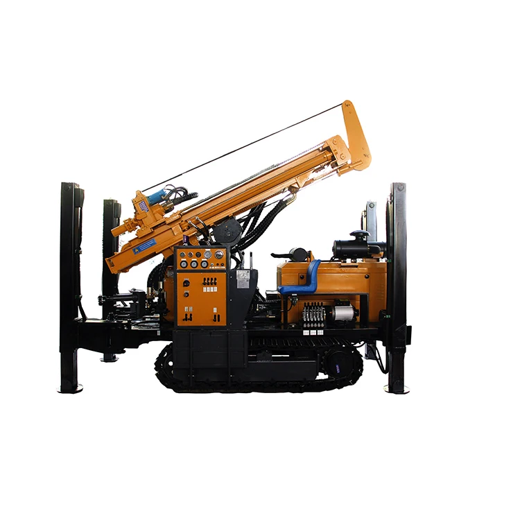 Direct Sale Chain Depth 200m Rotary Crawler Drilling Rig jaw crusher machine with vibrating screen hammer crusher with screen