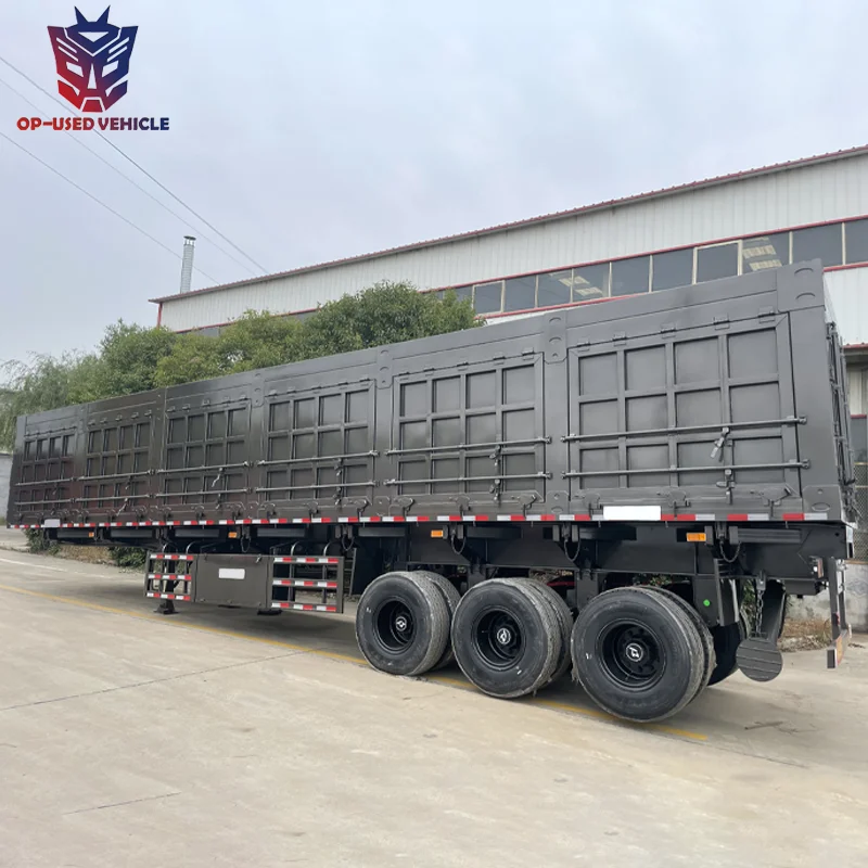 Best Price Hydraulic Cylinder 34 Ton Side Tipper Trailer Truck Drop Side Dump Trailer