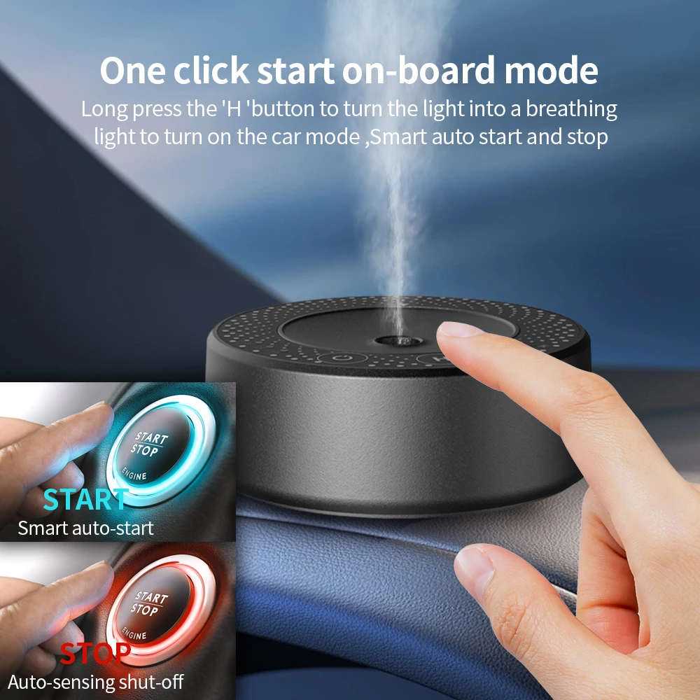 Portable Smart Rechargesble Car Diffuser Machine Timer Black Nano Essential Oil Mini Electric Car Diffuser Spray