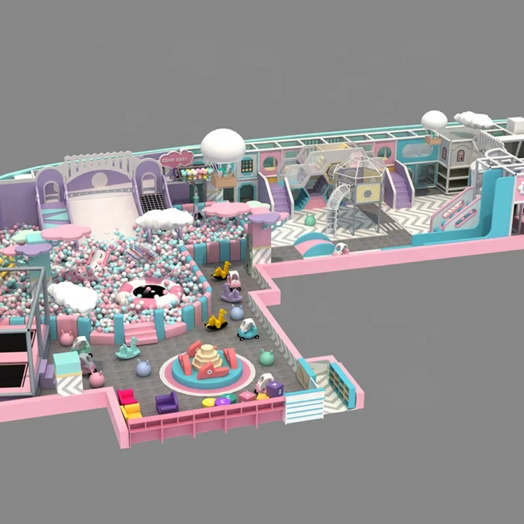 Customized neutral colors t kids indoor soft play area playground equipment children big slides toddler area kids maze for sale
