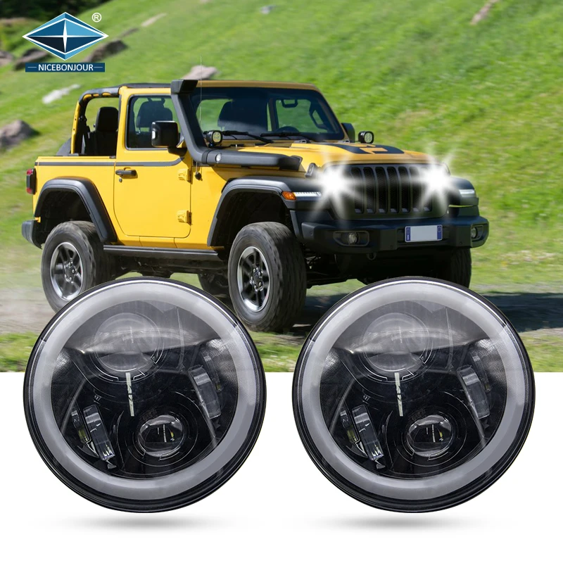 Высокая яркость 7 дюймов H13 H4 Автомобильные светодиодные фары для Jeep Harley