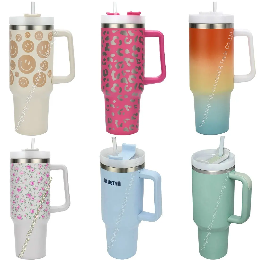 Skirton New 40oz 40 oz stainless steel vacuum insulated cup with handle straw leak proof lid