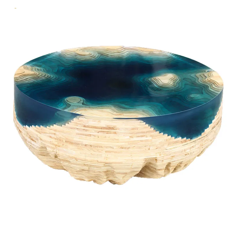 Распродажа, офисный скульптурный кофейный столик, дизайнерская модель, стол для вестибюля отеля из смолы, модель коттеджа, мягкое украшение для дома