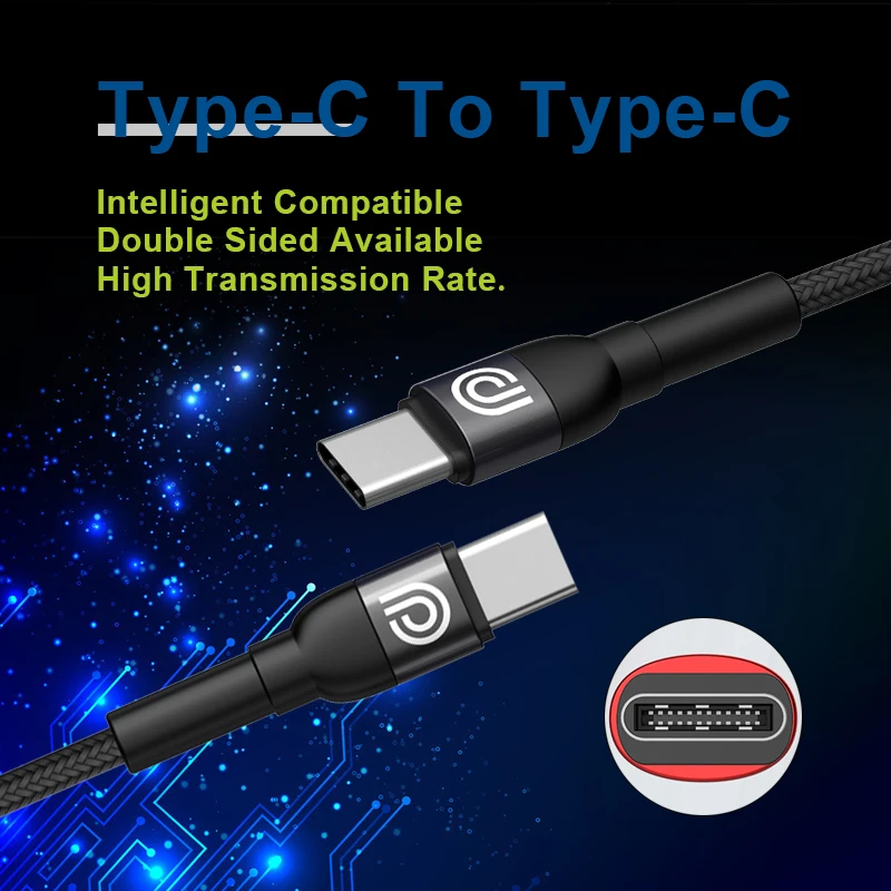  Телефон планета 2021 абсолютно новый 60 Вт кабель 2 м USB-C к кабелю с разъемом типа C для быстрой зарядки и передачи данных USB