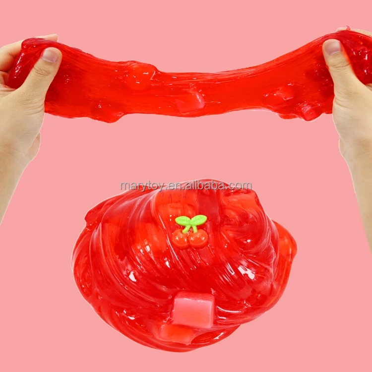 DIY Colored Clay Crystal Clay Set Decompression Toy Toys For Children Cherry fluffy slime