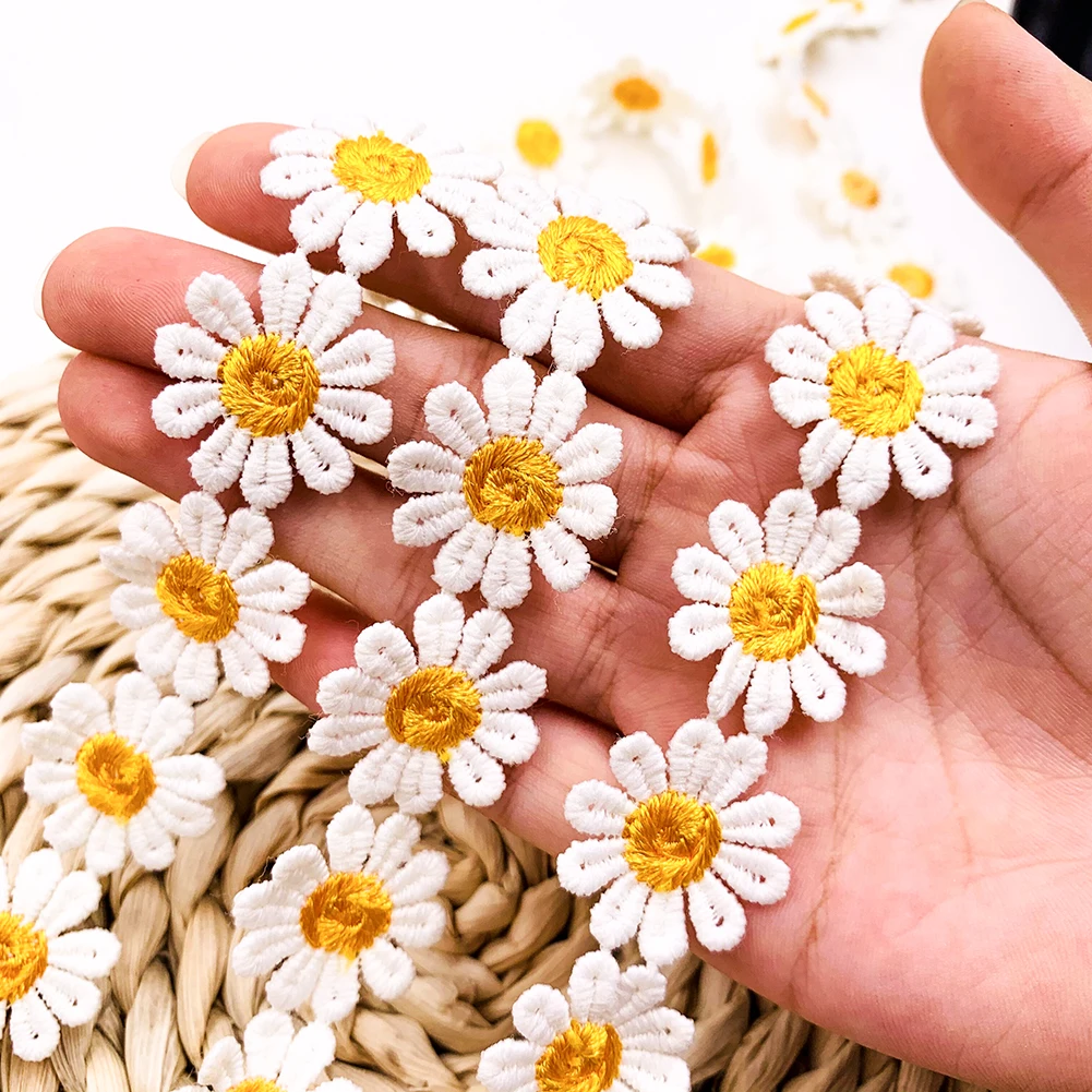 2yard/lot Daisy Lace Trim High Quality Flower Lace Fabric Embroidery Handmade Patchwork Ribbon DIY Apparel Sewing Accessories