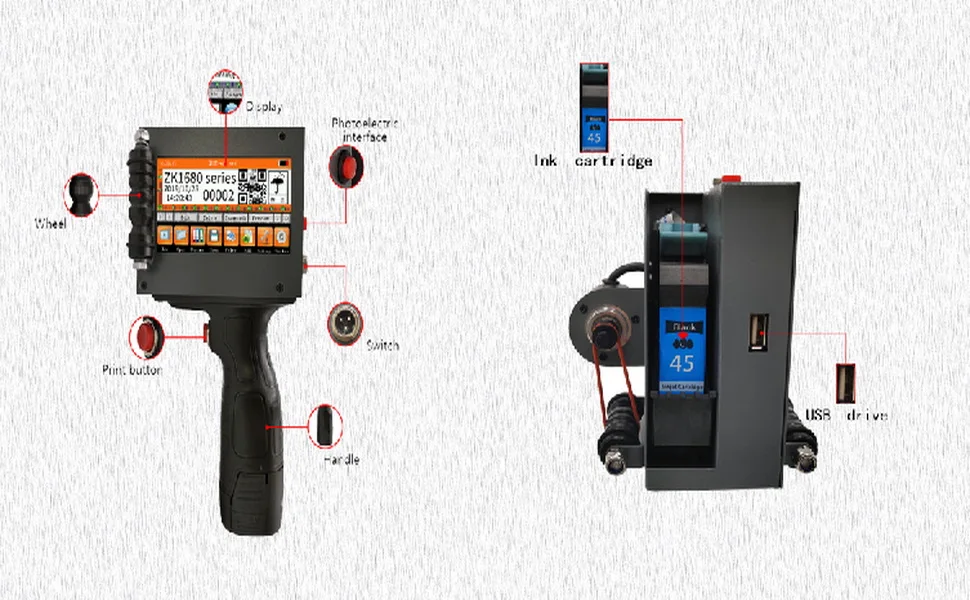 2021 new design ZK1680 industrial portable inkjet printer