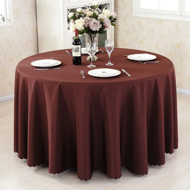 Restaurant Outdoor Wedding Banquet Elegant Tablecloths Round Table Cloth Polyester