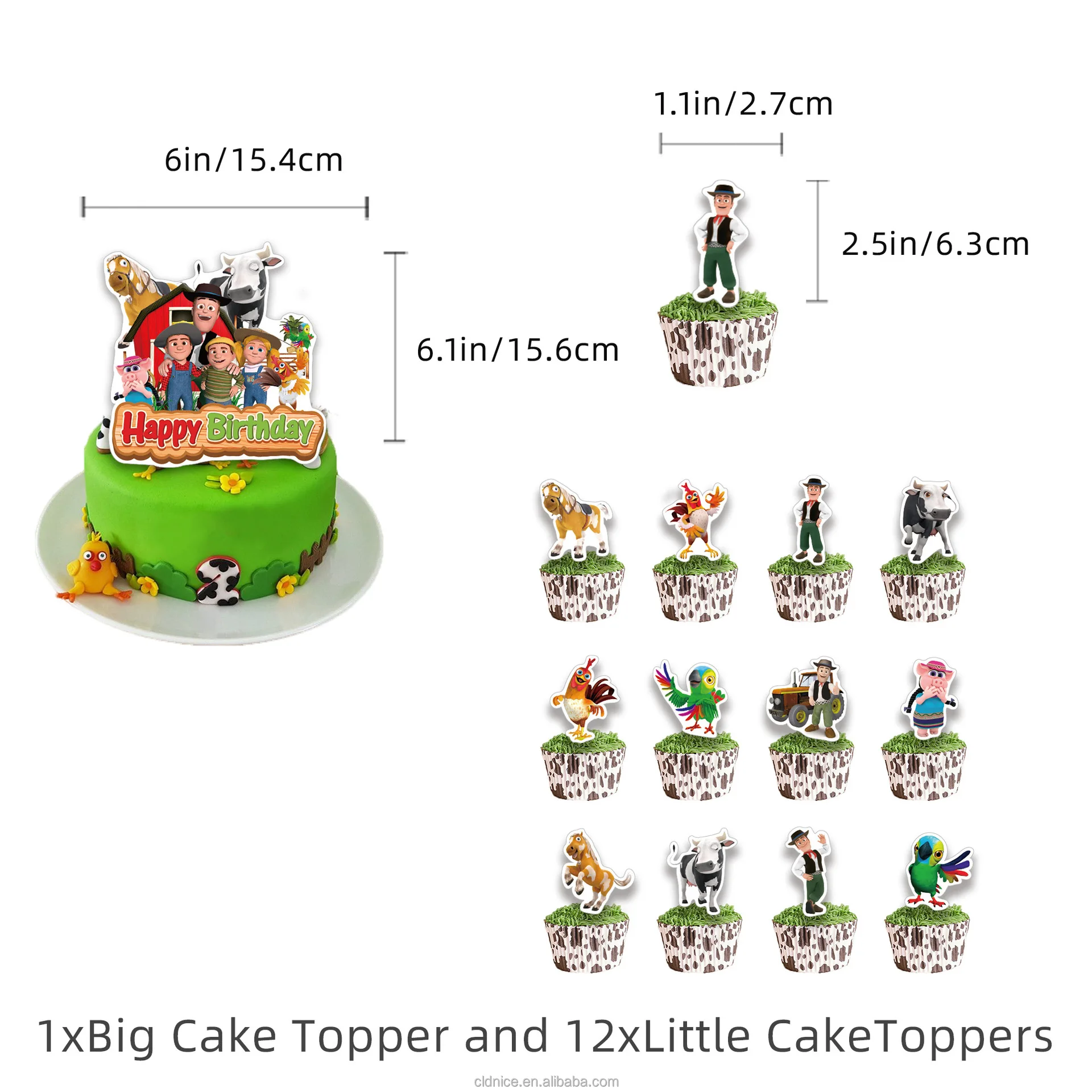 Nice Farm Animals Birthday Party Decorations Banner Balloons Cupcake Toppers Set For Kids Farm Animals Cow Theme Party Supplies