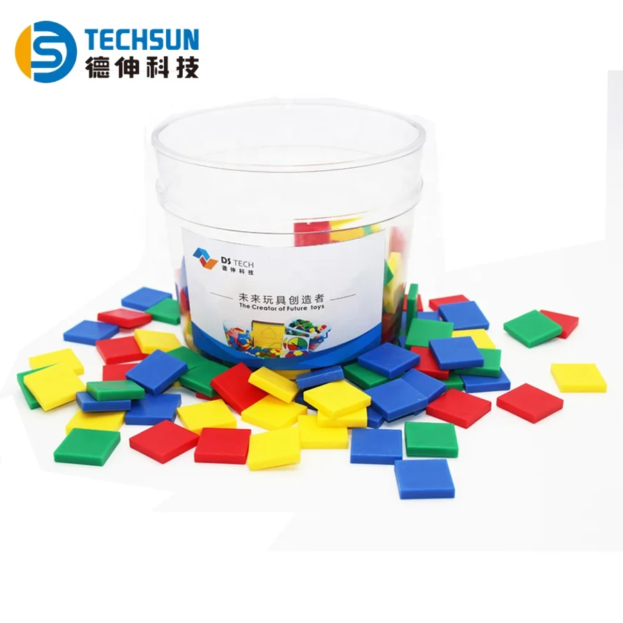 Educational Toy Plastic Color Square Tiles Math Toy Learning Resources 1 Inch Color Tiles for Kids