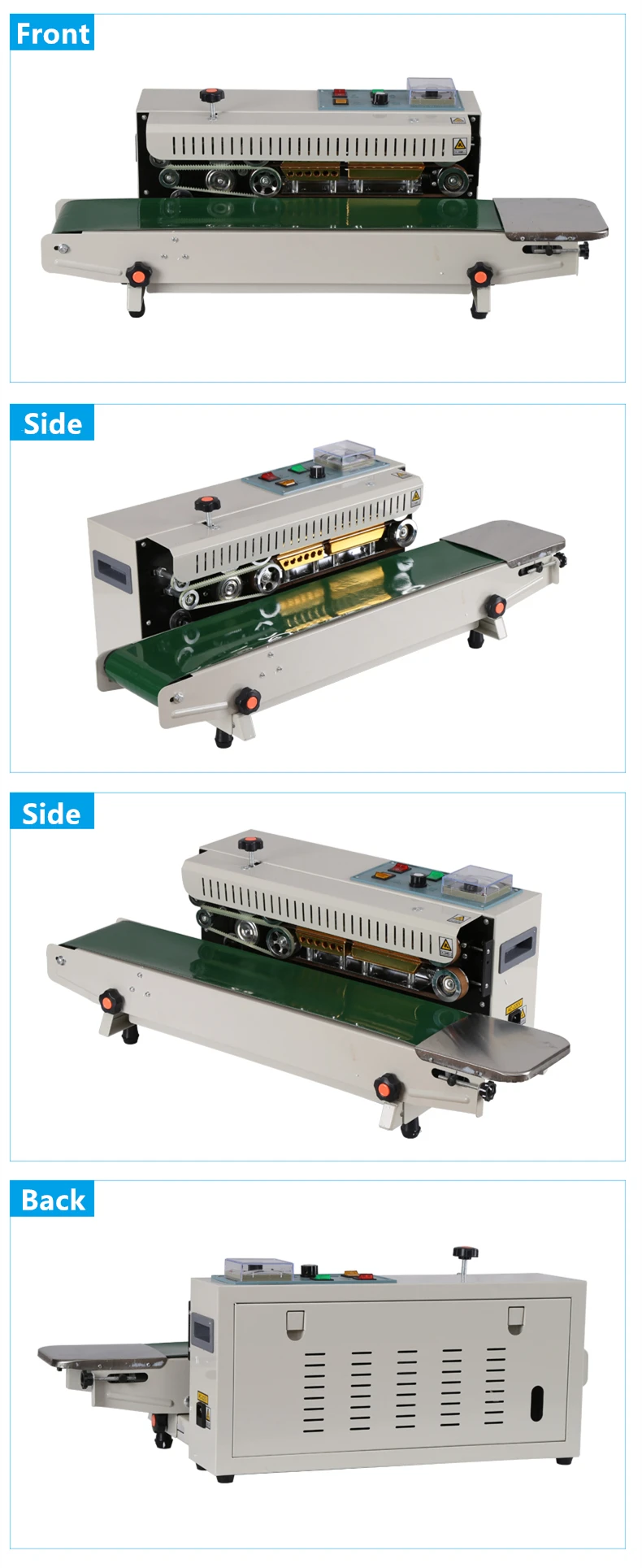 Automatic Horizontal Continuous Plastic Bag Band Sealing Sealer Machine FR900 semi manual pouch sealing machine