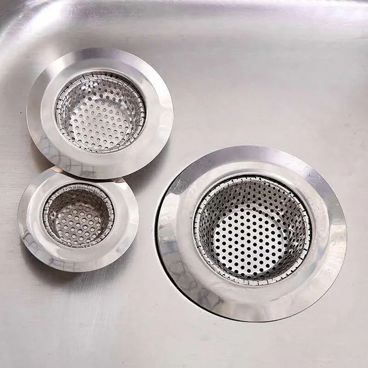 Wholesale Eco-Friendly Stainless Steel Metal Colander Prevent Clogging Floor Drain with Thick Mesh for Kitchen Sink Strainer