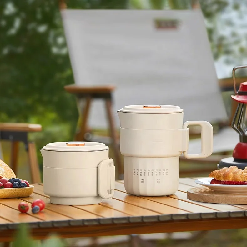 Electric Foldable Kettle 800ml Multifunction Mini Collapsible Outdoor Portable Travel Folding Electric Travelling Folding Kettle