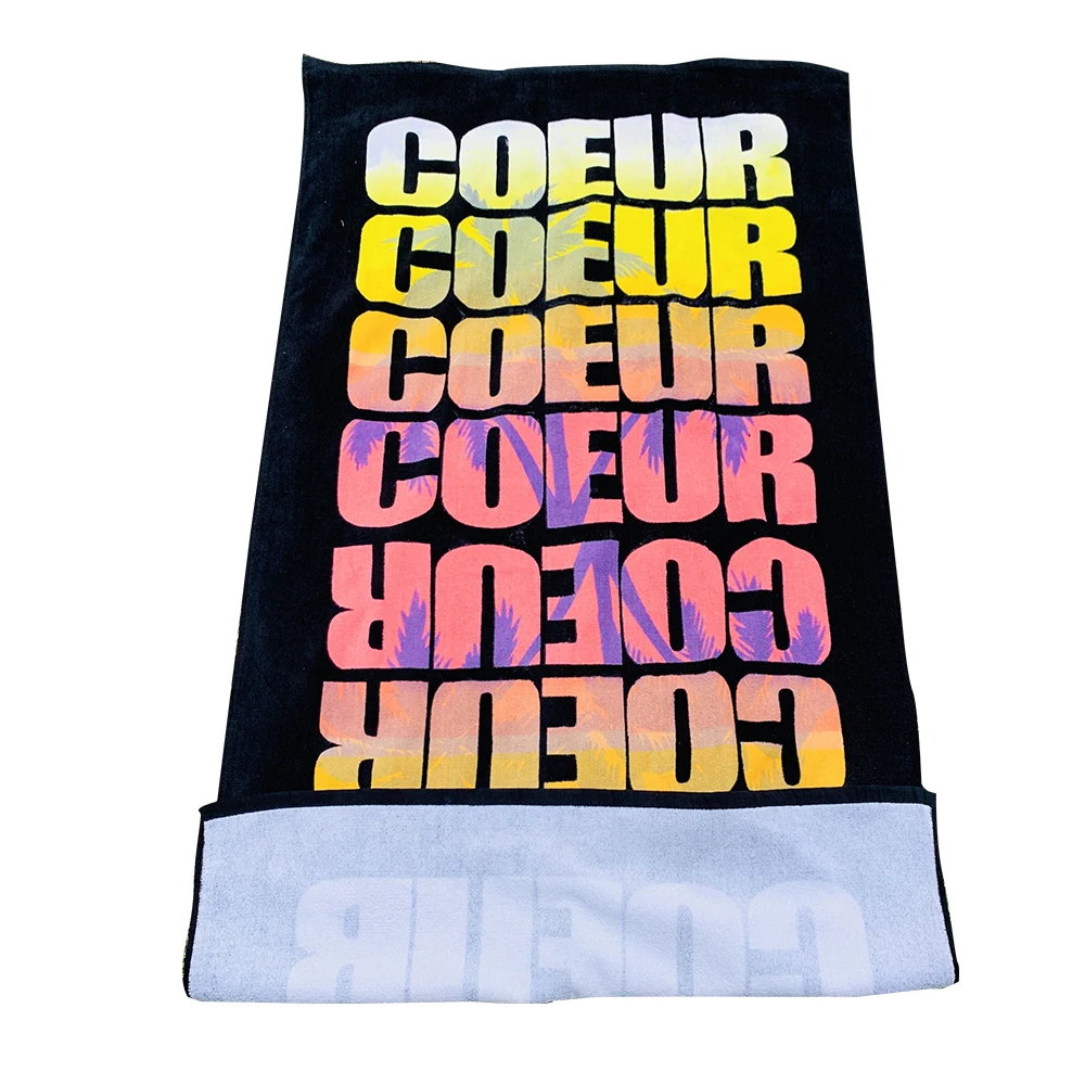 Cheap Price Promotional Cotton Beach Towel Custom Logo Full Color Reactive Sublimation Digital Screen CMYK Printed Pool Towels