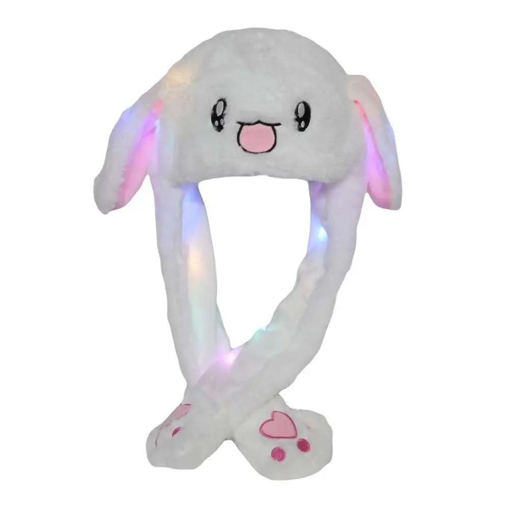new arrival LED plush hat two cute rabbit long bunny ears hat