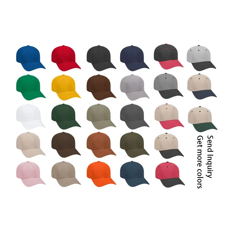 High Quality Manufacturer 100% Cotton Sports 6 Panel Custom Blank Plain Hats Baseball Cap