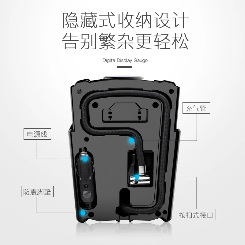 Portable electric tire cylinder for vehicle mounted inflation pump