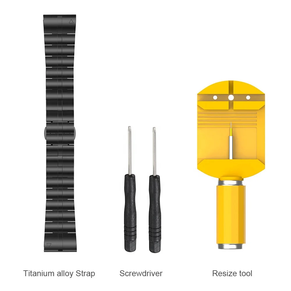 Titanium Alloy 26mm Width Wrist Watch Band Easy Adjustment Watch Strap Bracelet For Garmin Fenix 5X/5XPlus/6X/6XPro Strap