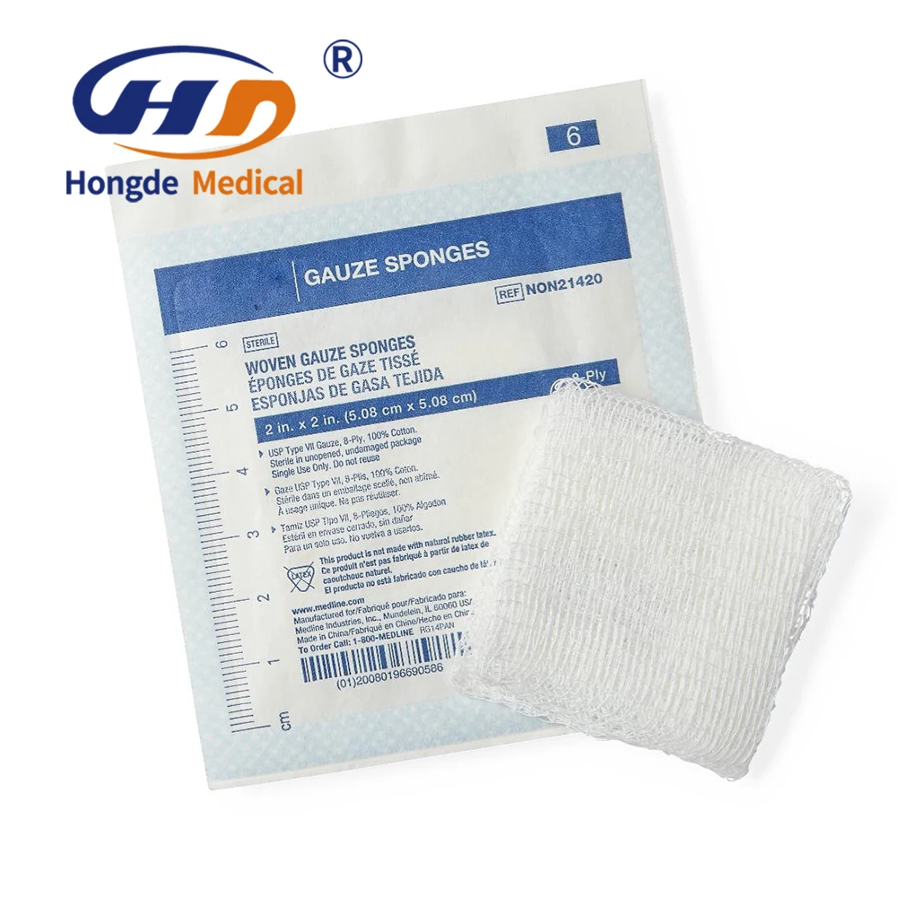 Sterile Cotton Gauze Pads Medical Gauze Compress Disposable Sterile 4x4 Gauze Swabs Supplier with CE ISO