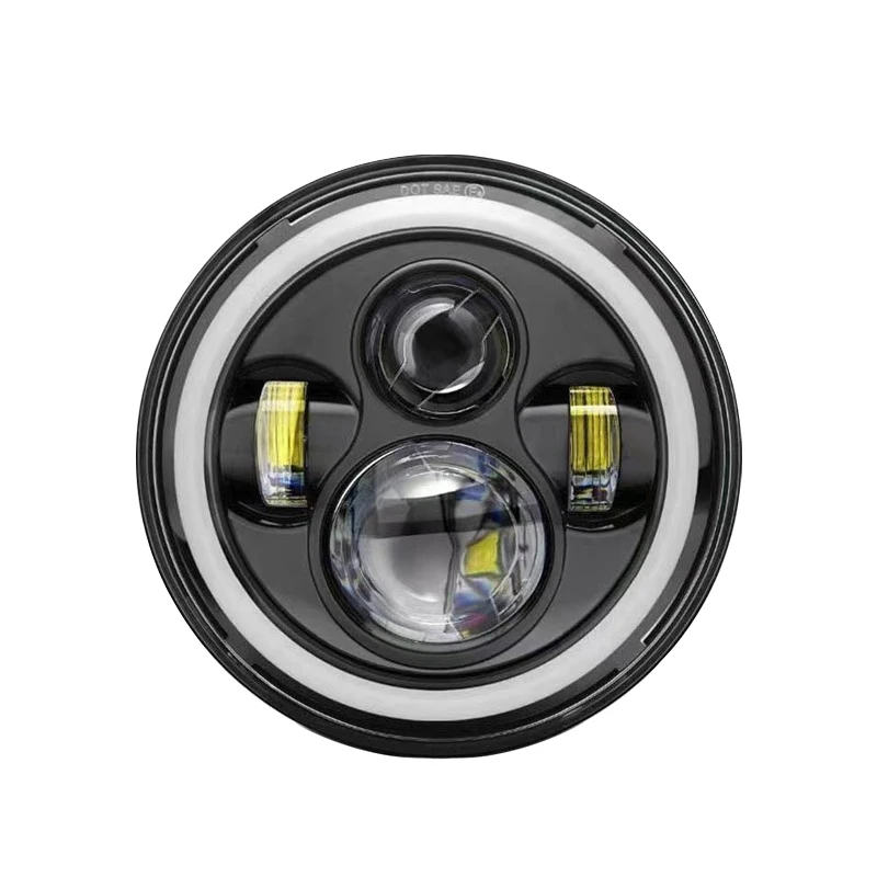 High quality motorcycle lighting system accessories 7 inch 4 beads refit lens aperture led headlights for Harley Motorbike