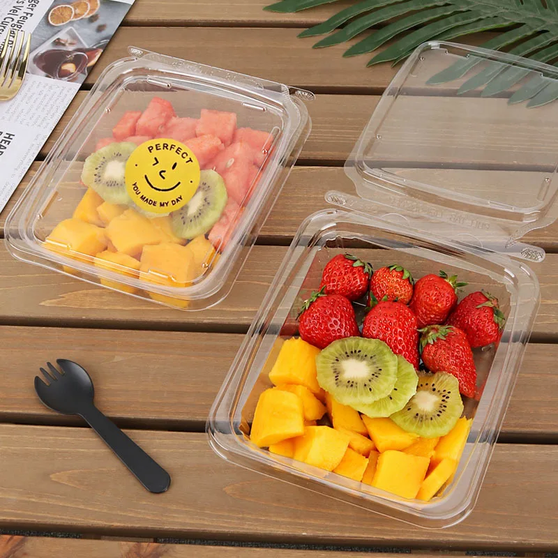 Clam Shell Packaging Box Disposable Clear Tray Containers Blister Transparent Wholesale Fruits Vegetables Plastic Food Cake Box