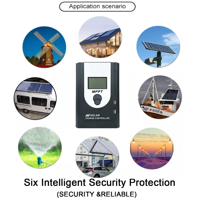 MPPT Controller 12v 24v 36v 48v 40a 60 Amp 100A DC Wind Solar Panel Hybrid Charge Controller