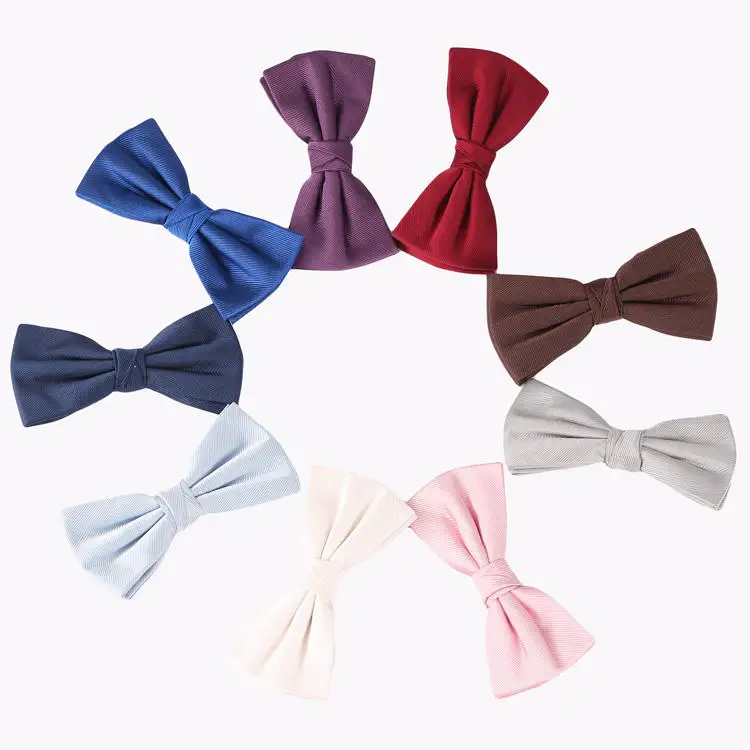 2024 Hot Selling Custom Solid Pattern Silk Jacquard Men Wedding Bow Tie New For Men For Party